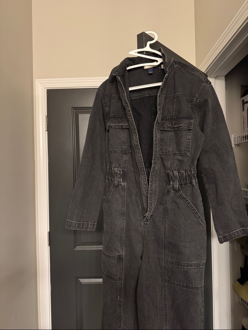 Charcoal Black Denim Jumpsuit